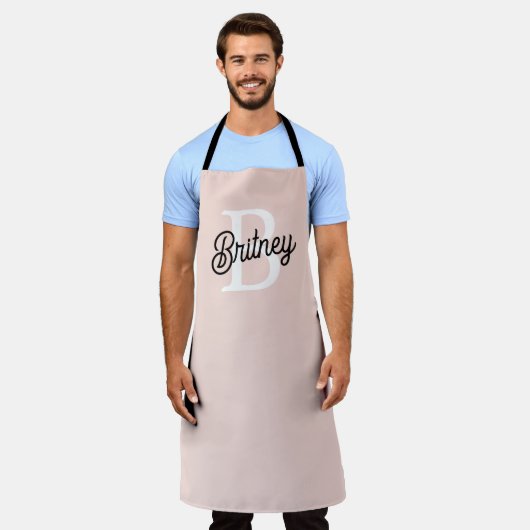 Modernes Personalisiertes Monogramm und Name Paste Schürze (Getragen)