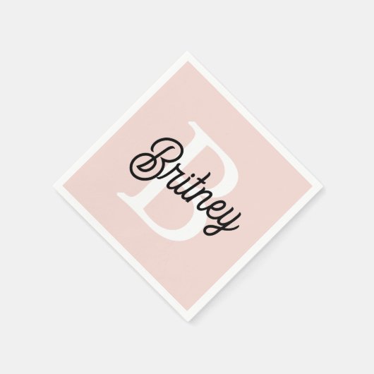 Modernes Personalisiertes Monogramm und Name Paste Serviette (Ecke)