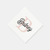 Modernes Personalisiertes Monogramm und Name Paste Serviette (Ecke)