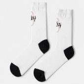 Modernes Personalisiertes Monogramm und Name Paste Socken (Linkes Detail)