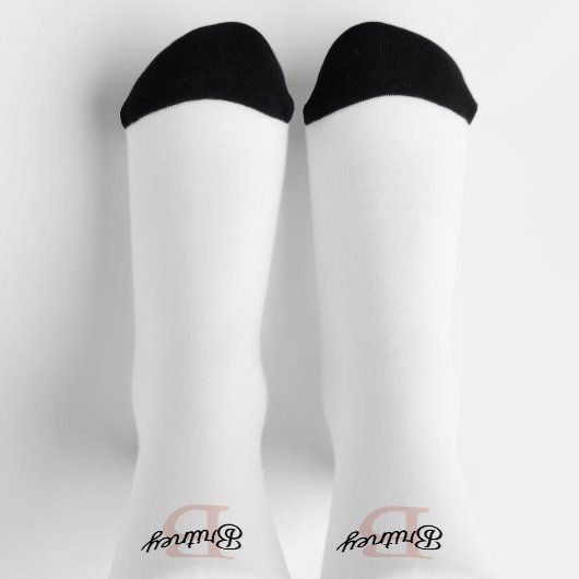 Modernes Personalisiertes Monogramm und Name Paste Socken (Oben)