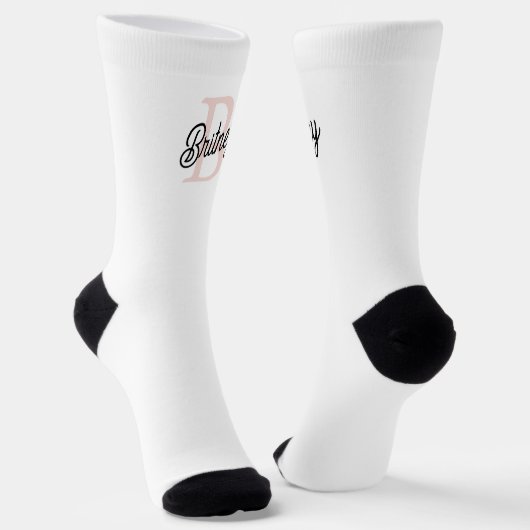 Modernes Personalisiertes Monogramm und Name Paste Socken (Gewinkelt)