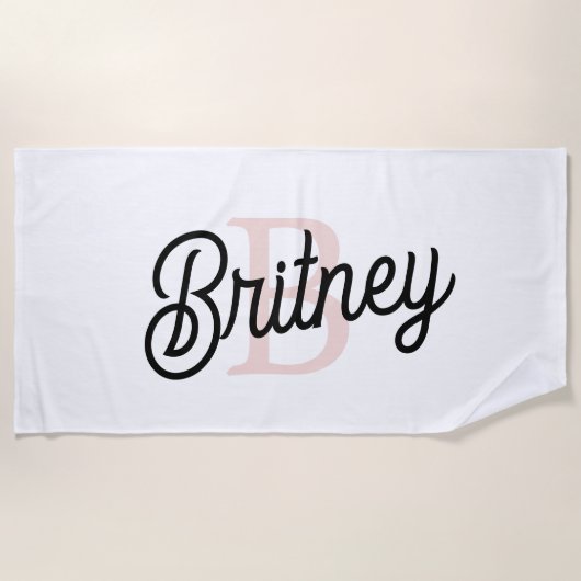 Modernes Personalisiertes Monogramm und Name Paste Strandtuch (Vorderseite)