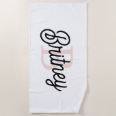 Modernes Personalisiertes Monogramm und Name Paste Strandtuch (Vorderseite)