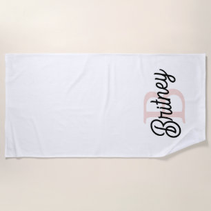 Modernes Personalisiertes Monogramm und Name Paste Strandtuch