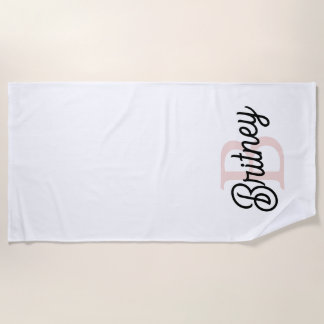 Modernes Personalisiertes Monogramm und Name Paste Strandtuch