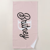 Modernes Personalisiertes Monogramm und Name Paste Strandtuch (Vorderseite)