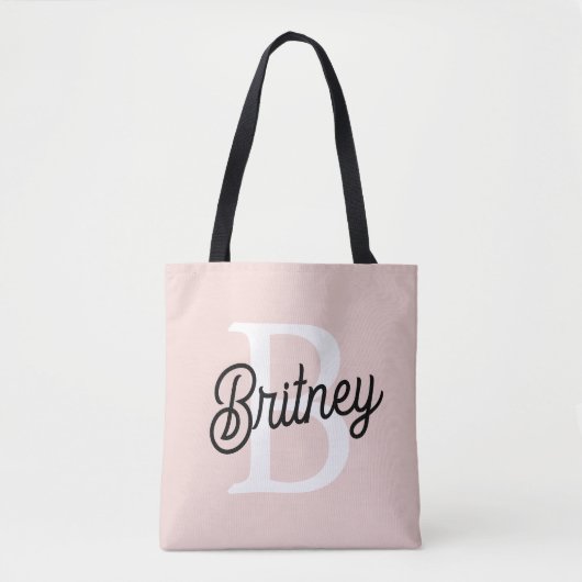 Modernes Personalisiertes Monogramm und Name Paste Tasche (Vorderseite)