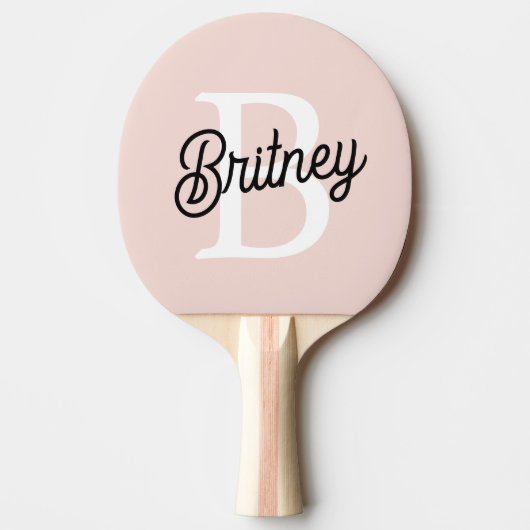 Modernes Personalisiertes Monogramm und Name Paste Tischtennis Schläger (Vorderseite)