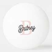 Modernes Personalisiertes Monogramm und Name Paste Tischtennisball (Rückseite)