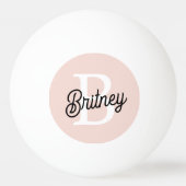 Modernes Personalisiertes Monogramm und Name Paste Tischtennisball (Rückseite)