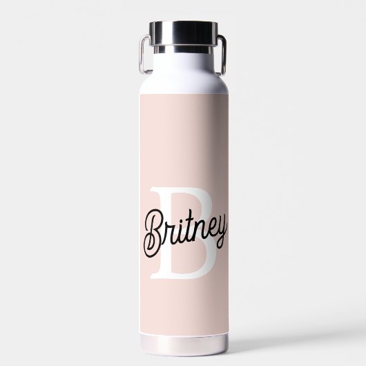 Modernes Personalisiertes Monogramm und Name Paste Trinkflasche (Vorne)