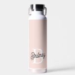 Modernes Personalisiertes Monogramm und Name Paste Trinkflasche<br><div class="desc">Die moderne Personalisierte Monogram und Name Pastel Pink Water Flasche, ein stilvolles und praktisches Accessoire für den bleibe von Hydrid unterwegs. Diese Wasserflasche zeichnet sich durch ein modernes Design in weichem Pastellrosa aus, personalisiert mit Ihrer Monogramm und dem Namen für eine individuelle Touch. Ideal für Trainings im Fitnessstudio, Aktivitäten im...</div>