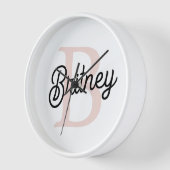 Modernes Personalisiertes Monogramm und Name Paste Uhr (Winkel)