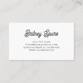 Modernes Personalisiertes Monogramm und Name Paste Visitenkarte (Rückseite)