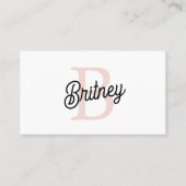 Modernes Personalisiertes Monogramm und Name Paste Visitenkarte (Vorderseite)