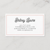 Modernes Personalisiertes Monogramm und Name Paste Visitenkarte (Rückseite)