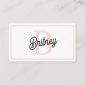Modernes Personalisiertes Monogramm und Name Paste Visitenkarte (Vorderseite)