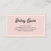 Modernes Personalisiertes Monogramm und Name Paste Visitenkarte (Rückseite)