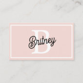Modernes Personalisiertes Monogramm und Name Paste Visitenkarte (Vorderseite)