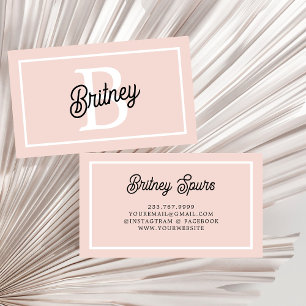 Modernes Personalisiertes Monogramm und Name Paste Visitenkarte