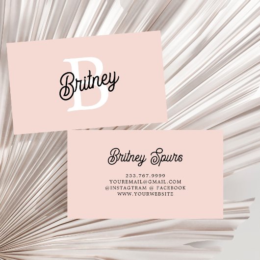 Modernes Personalisiertes Monogramm und Name Paste Visitenkarte