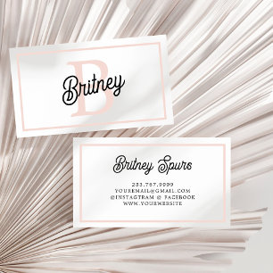 Modernes Personalisiertes Monogramm und Name Paste Visitenkarte