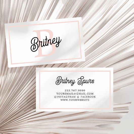 Modernes Personalisiertes Monogramm und Name Paste Visitenkarte