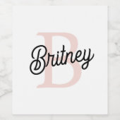 Modernes Personalisiertes Monogramm und Name Paste Weinetikett (Einzelnes Label)
