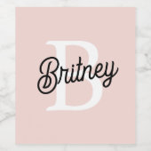 Modernes Personalisiertes Monogramm und Name Paste Weinetikett (Einzelnes Label)
