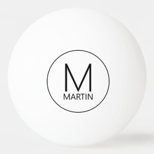 Modernes Personalisiertes Monogramm und Name Ping Tischtennisball