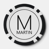 Modernes Personalisiertes Monogramm und Name Pokerchips (Rückseite)