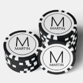 Modernes Personalisiertes Monogramm und Name Pokerchips (Stapel)