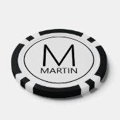 Modernes Personalisiertes Monogramm und Name Pokerchips (Einzeln)