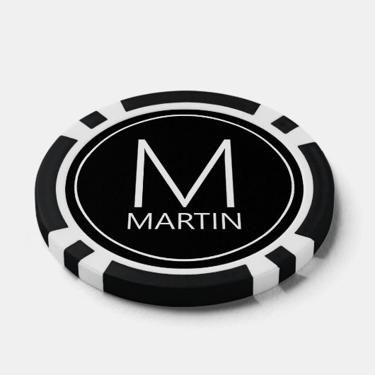 Modernes Personalisiertes Monogramm und Name Pokerchips (Einzeln)