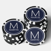 Modernes Personalisiertes Monogramm und Name Pokerchips (Stapel)