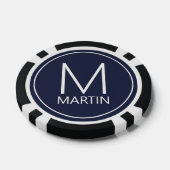 Modernes Personalisiertes Monogramm und Name Pokerchips (Einzeln)