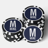 Modernes Personalisiertes Monogramm und Name Pokerchips (Stapel)