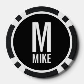 Modernes Personalisiertes Monogramm und Name Pokerchips (Rückseite)