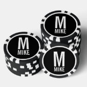 Modernes Personalisiertes Monogramm und Name Pokerchips (Stapel)
