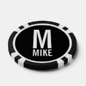 Modernes Personalisiertes Monogramm und Name Pokerchips (Einzeln)