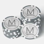 Modernes Personalisiertes Monogramm und Name Pokerchips (Stapel)
