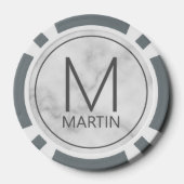 Modernes Personalisiertes Monogramm und Name Pokerchips (Rückseite)