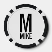 Modernes Personalisiertes Monogramm und Name Pokerchips (Rückseite)