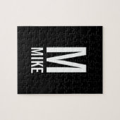 Modernes Personalisiertes Monogramm und Name Puzzle (Horizontal)
