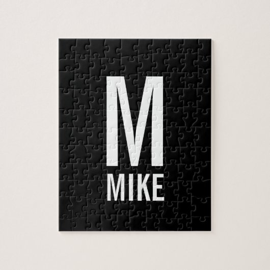 Modernes Personalisiertes Monogramm und Name Puzzle (Vertikal)