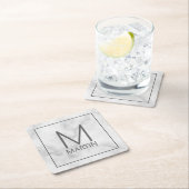 Modernes Personalisiertes Monogramm und Name Rechteckiger Pappuntersetzer (Vor Ort)