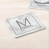 Modernes Personalisiertes Monogramm und Name Rechteckiger Pappuntersetzer (angewinkelt)