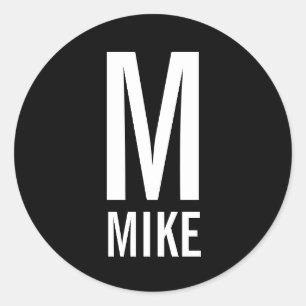 Modernes Personalisiertes Monogramm und Name Runder Aufkleber