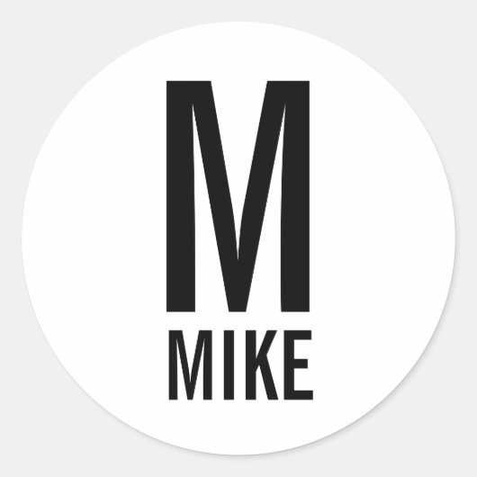 Modernes Personalisiertes Monogramm und Name Runder Aufkleber (Vorderseite)